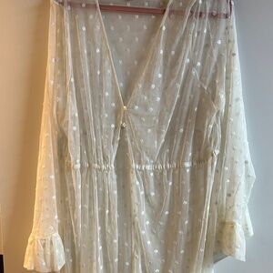 Sheer Cream Long Sleeve overlay